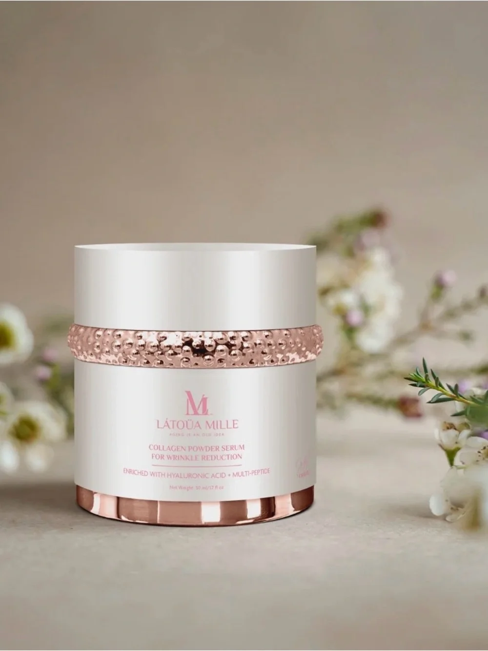 Latoua Mille Collagen Powder Serum for Wrinkle Reduction Hyaluronic Acid+Peptide